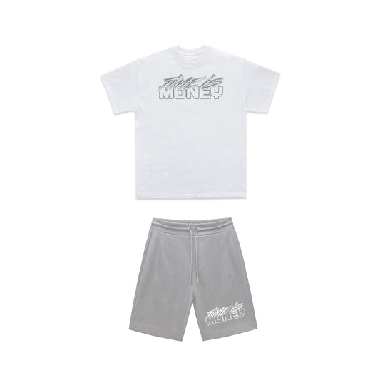 TIMEISMONEY SHORT SET (COOL GREY)