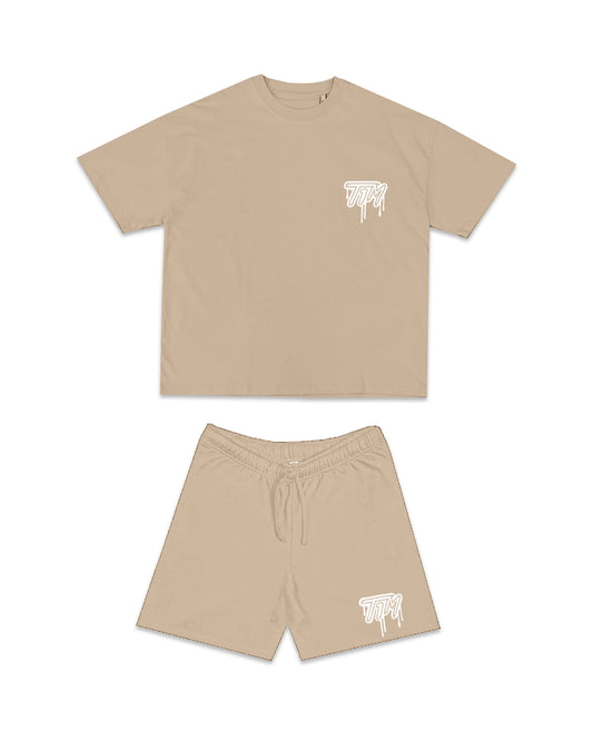 T1M BEIGE SHORT SET