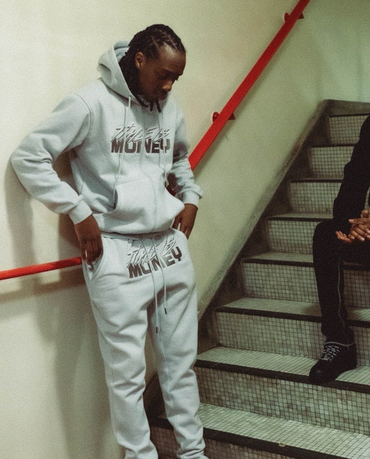 TIMEISMONEY GREY ZIPPED TRACKSUIT